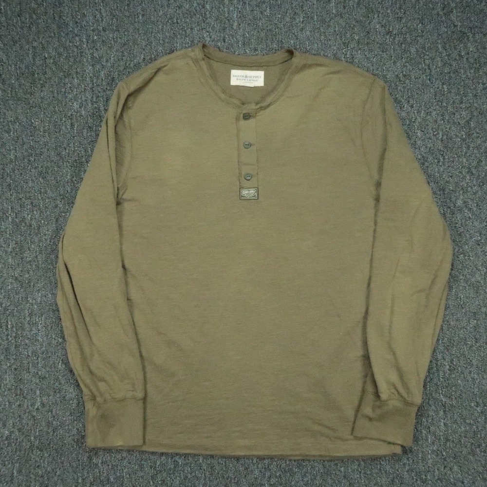 Denim & Supply Ralph Lauren Shirt Mens XL Green Long Sleeve Henley Tee